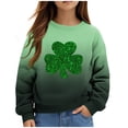 thumbnail image 2 of Posijego Unisex Toddler St Patrick's Day Sweatshirts Clover Print Long Sleeve Pullover Tops Spring Shirt for Kids, 2 of 5