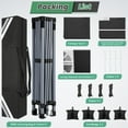 thumbnail image 5 of Hoteel Canopy 10x10 Pop Up Canopy Tent 1-Button Push Easy up Outdoor Canopy Instant Portable Commercial Shelter Waterproof UPF50+ Gazebo with Reflective Strip, Air Vent & 4 Sandbags, Black, 5 of 8