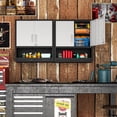 thumbnail image 6 of IKIMI 30" H Wall Mounted Metal Garage Cabinet with Lockable Doors and Open Shelf, Black/Gray, 6 of 8
