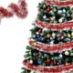 thumbnail image 5 of Giros metálicos rojos de guirnalda de Navidad | Ratán de purpurina de 78,7 pulgadas | Árbol de Navidad interior, escalera, barandilla, decoración de coronas | Decoración navideña de plástico ligero, 5 of 6