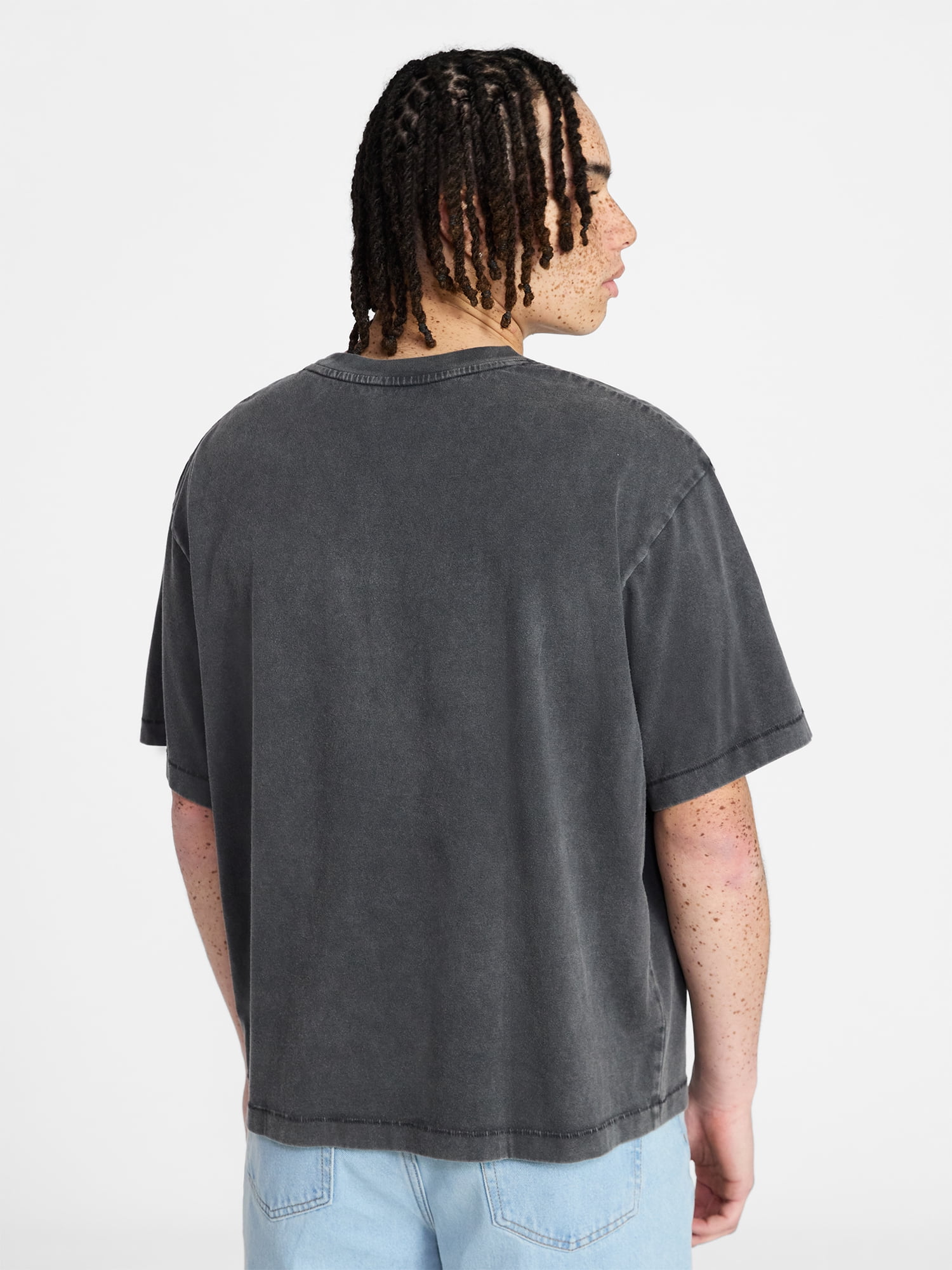 No Boundaries Boxy Fit Heavyweight Graphic Tee Shirt, Men's XS-4XLT
