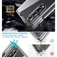 thumbnail image 2 of Compatible with Samsung Galaxy Z Fold 4 Folding Dual Screen Cell Basic Case [with Hinge Protection] [Shockproof Protective] Semi-Auto Mobile Cover Electroplating Transparent Bumper Protector-Silvery, 2 of 14