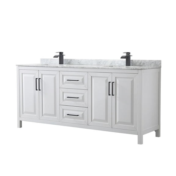 Wyndham Collection WCV252580DWBCMUNSMXX Daria 80" Free Standing Double Vanity Set - White