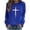 Blue, variant on Easter Day Long Sleeve Top Women Blouses Tees Cross Letter Blessed Print T Shirts Tops Shirts Crew Neck Raglan Sleeve Casual Tshirts Cute Clothes Workout Clothes Gray L