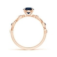thumbnail image 2 of ANGARA Natural 1 ct Blue Sapphire and Diamond Ivy Scroll Engagement Ring in 14K Rose Gold for Women (Size-6mm) | September Birthstone, Anniversary, Jewelry Gift for Women | Natural Blue Sapphire Ring, 2 of 8