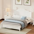 thumbnail image 2 of Full Size Platform Bed Frame In Retro Style, White Color, Solid & Stable, Slat Backed, No Box Spring, Simple Assembly Facts Design Wood, Long-lasting, Straightforward Breakthrough, 2 of 6