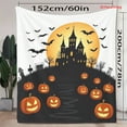 thumbnail image 3 of 1pc Flannel Blanket with 2D Flat Halloween Pumpkin Lanterns and Haunted Castle Pattern, Soft Warm Nap Blanket for Sofa, Office, Bed, Camping & Travel – Versatile All-Season Gift, 2D Flat, 3 of 10