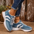 thumbnail image 5 of Womens Tennis Shoes Retro Splice Suede Trainer Althetic Shoes Casual Antislip Sneakers Lace up Running Shoes Blue Size 8.5, 5 of 9