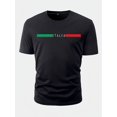 thumbnail image 1 of [Men's Graphic Crew Neck T-shirt] Italia Print, Men's Graphic Design Crew Neck Active T-shirt, Casual Comfy Tees Tshirts For Summer, Men's Clothing Tops For Daily Gym Workout Running, 1 of 4