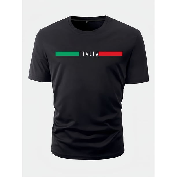 Camiseta deportiva con cuello redondo y estampado de Italia para hombre, camisetas informales y cómodas para verano, ropa para entrenar a diario en el gimnasio o correr.