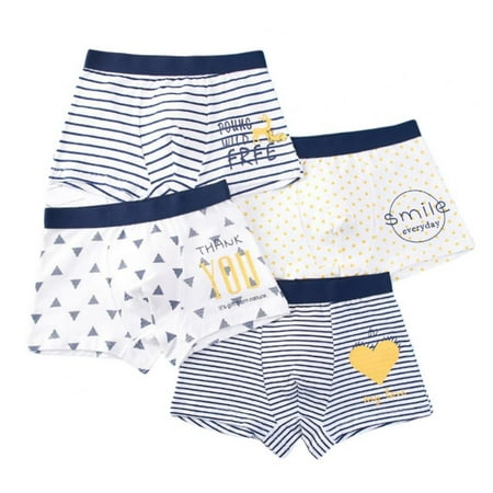 

4PCS Boys Underwear Kids Cotton Boxer Briefs Cartoon Training Boyshorts for Toddler Size 2-12 Years