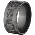 thumbnail image 2 of 10mm Flat Black Zirconium Ring with a Milled Celtic Design, 2 of 3