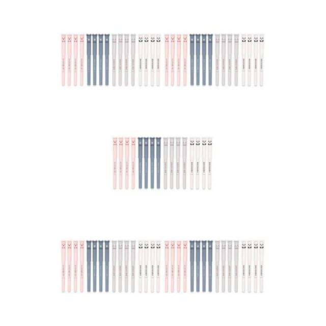 Decodeary Stylo à Bille Roulante à Encre Fiable 12 Pcs pour une Écriture et une Réécriture Fluides Stylos Effaçables Mignons Dessin Animé Bleu 5 Ensembles