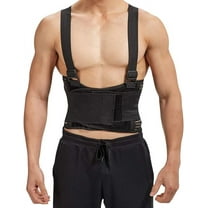 Industrial Work Back Brace | Removable Suspender Straps for Heavy Lifting Safety - Lower Back Pain Protection Belt for Men in Construction, Moving and Warehouse Jobs