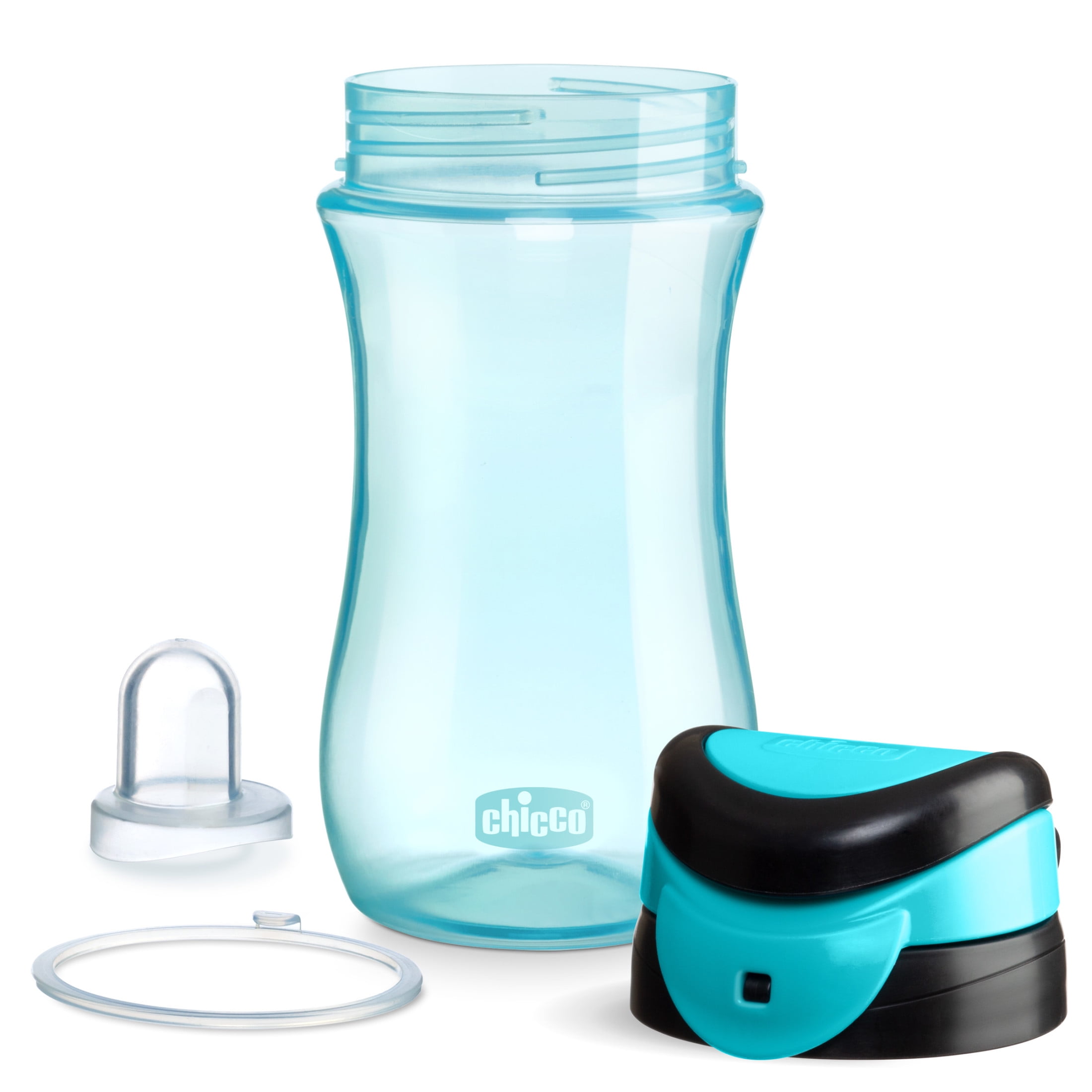 Chicco 12oz. My Tumbler Open Rim Training Cup with Free-Flow Spout, Spill Proof when Lid is Closed, Flip-Up Carry Handle, Top-Rack Dishwasher Safe, Easy to Hold Toddler Cup, 2+ Years  - Blue