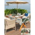 thumbnail image 4 of Outdoor Tablecloth with Umbrella Hole and Zipper, Christmas Rectangle Table Cloth 60x120 Inch Waterproof Tablecloth, Xmas Winter Vintage Forest Tree Deer Snowflakes Picnic Table Cover for Patio, 4 of 7