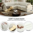 thumbnail image 6 of LLappuil Sectional Sofa, Pull Out Sofa Bed King Size, 5 Seat Chenille Sofa Couch Convertible Sleeper Sofa Bed for Living Room Beige, 6 of 9