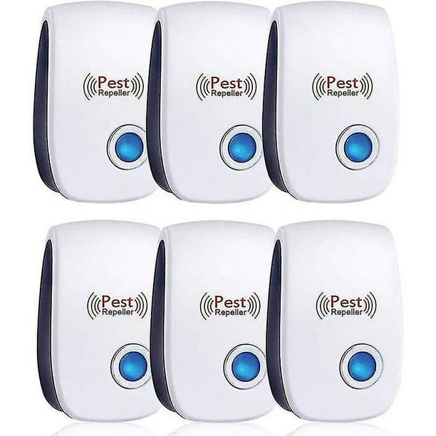 Repelente Ultrasónico, Ratón Ultrasónico Pack De 6, Ratón Y Rata Ultrasónico Efectivo Contra Ratones, Ratas, Moscas, Mosquitos, Plagas, Arañas, Cucarachas