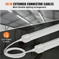 thumbnail image 4 of VEVOR 10 Pack LED Shop Light, 4 FT, 40W Linkable Shop Light Fixture, 5000 LM Ceiling Lights 59 in Power Cords with ON/OFF Switch 48 in Connector Cables, 4 of 9