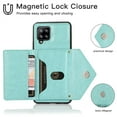 thumbnail image 2 of Wallet Case for Galaxy A22 5G, Detachable Crossbody Lanyard Strap PU Leather+Soft TPU Bumper Magnetic Clasp Back Flip Credit Card Slots Kickstand Cover for Samsung Galaxy A22 5G, Mint, 2 of 9