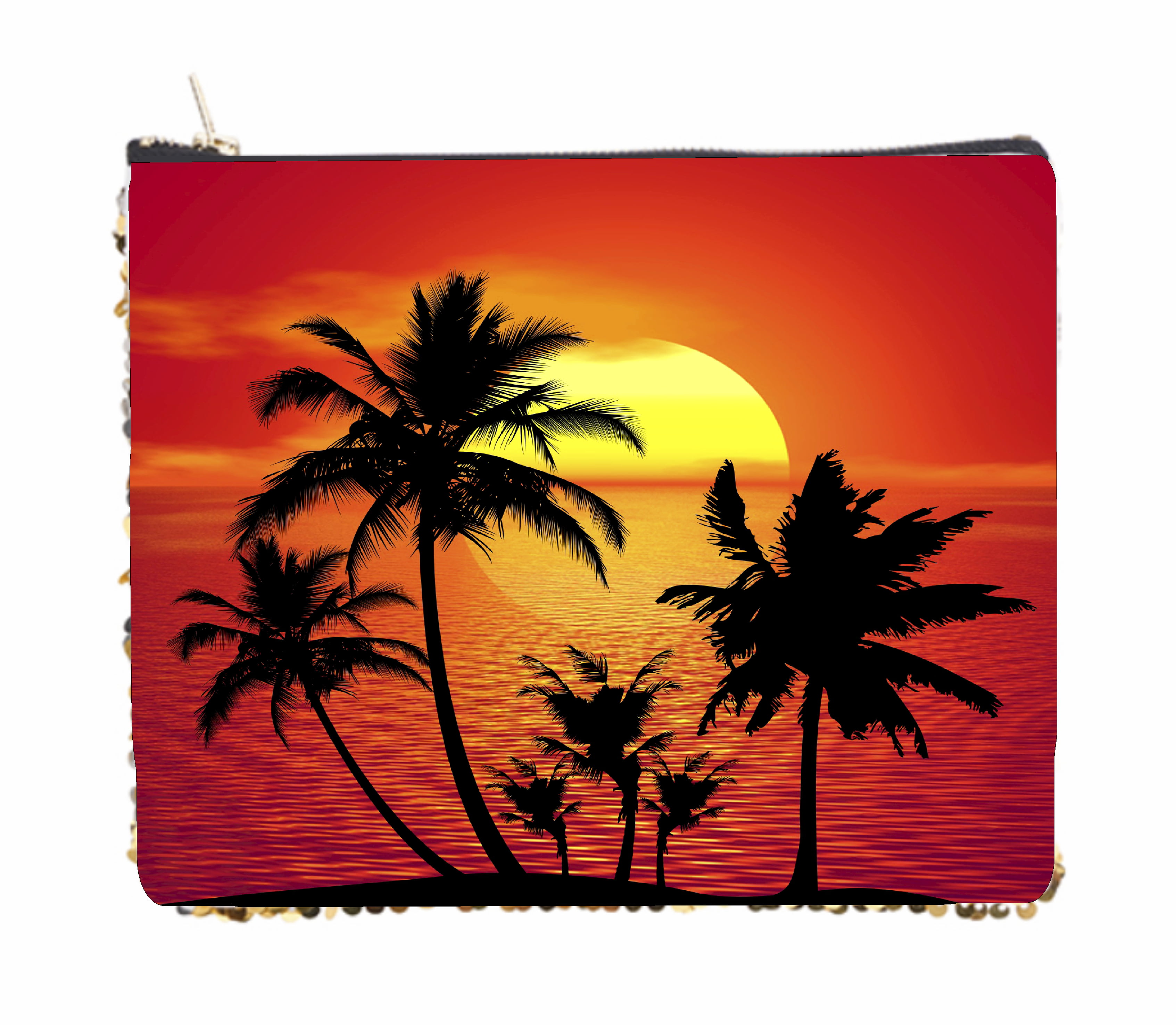 Palm Tree Silhouette Oasis Sunset - 2 Sided 6.5