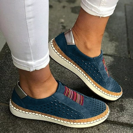 

ZTTD Womens Summer Hollow Flat Running Shoes Summer Beach Shoes Casual Single Shoes
