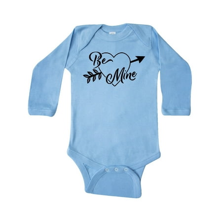 

Inktastic Be Mine Valentine s Day Arrow and Heart in Black Gift Baby Boy or Baby Girl Long Sleeve Bodysuit