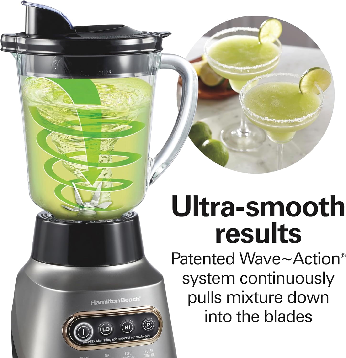 Wave Action Blender with Stainless Steel Blades, 40oz Glass Jar and 20oz Travel Jar, 800  for Smoothies
