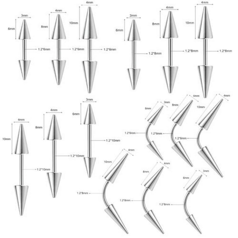 14g White Glow In Dark Curved Eyebrow Navel Nipple Ear Barbell Ring Steel Bar - Foto 5