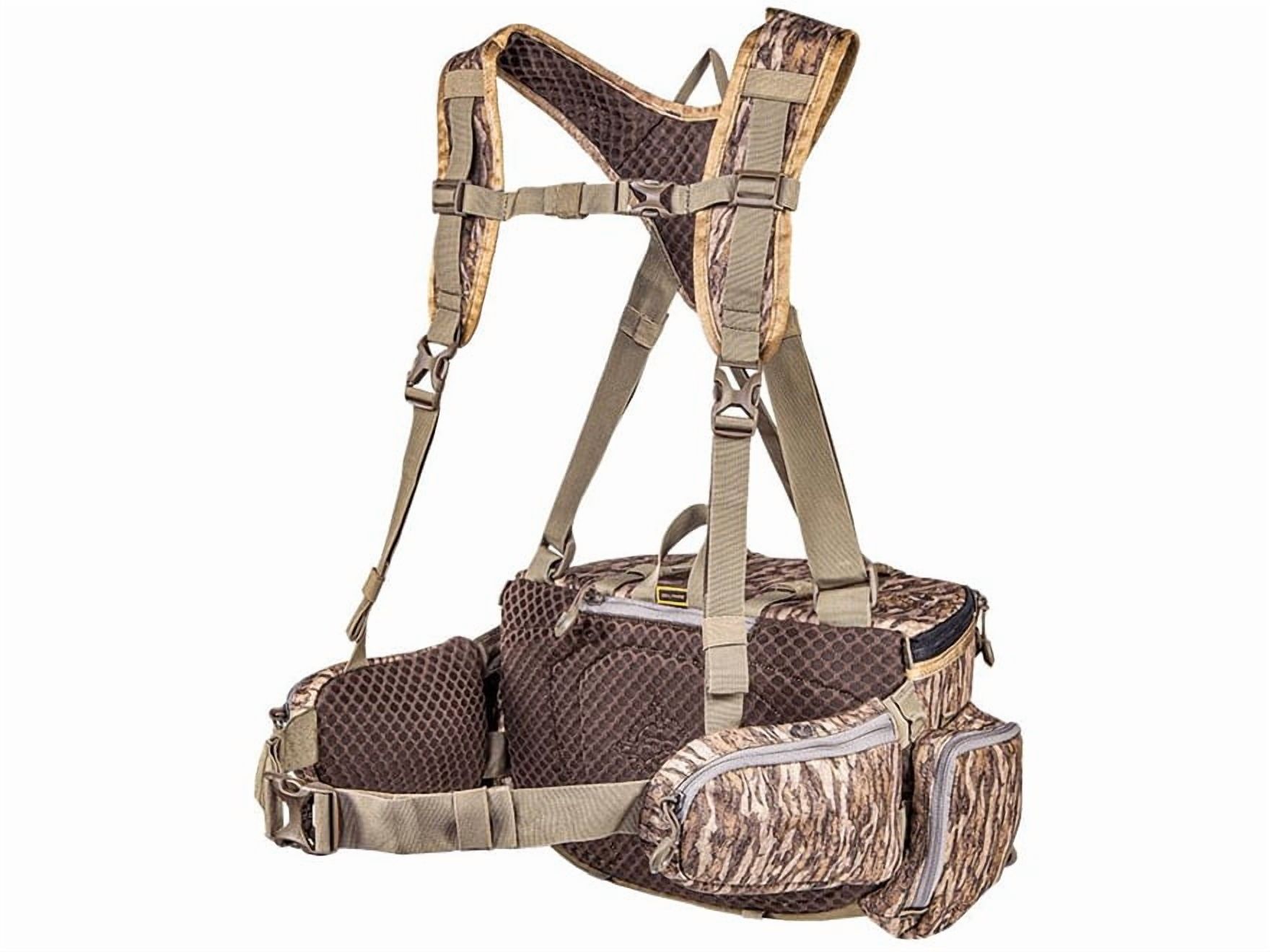 TENZING Unisex Adult Hangtime Lumbar Pack, Mossy Oak Bottomland | Adjustable Durable H2O Compatible Hunting Pack with 5 Compartments, 5 Pockets & Webbing Straps for Extra Hunting Gear Milti