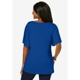 thumbnail image 3 of Jessica London Women's Plus Size Stretch Knit Flutter Sleeve Tunic, 3 of 5