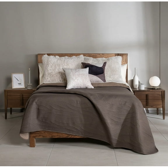 AFRICAN COFFEE COLOR SPECIAL FABRIC ULTRA SLIM REVERSIBLE COMFORTER 1 PCS KING SIZE MADE IN MEXICO