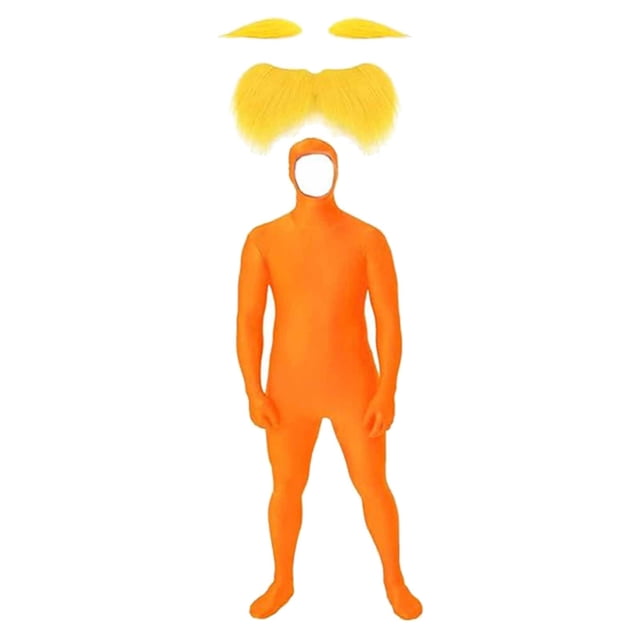 Open Face Bodysuit para Adultos Y Niños con Bigote Y Cejas Falsas de Leche de Seda Disfraz Completo Cómodo para Fiestas Temáticas Carnaval Cumpleaños M