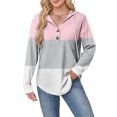 thumbnail image 2 of Cilsoka Womens Button Up Sweatshirts Hooded Striped Print Long Sleeve Drawstring Hoodies Casual Pullover, 2 of 5