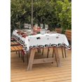 thumbnail image 2 of Outdoor Tablecloth with Umbrella Hole and Zipper, Christmas Gnomes Rectangle Table Cloth 60x120 Inch Waterproof Tablecloth, Winter Xmas Gifts Snowflake Holiday Picnic Table Cover for Patio Camping, 2 of 7