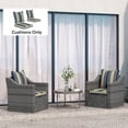 thumbnail image 2 of Outsunny Outdoor Chair Cushions with Backrest for Garden Patio, Blue, 2 of 10
