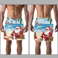 thumbnail image 3 of luoweisi Men's Beach Shorts Quick Dry Swim Trunks with Mesh Lining Santa Claus Vacation S, 3 of 5