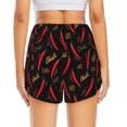 thumbnail image 4 of Uemuo Hot Chili Pattern Women's Athletic Shorts High Waisted Running Shorts with Liner Pockets Gym Elastic Workout Shorts-Medium, 4 of 9