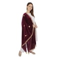 thumbnail image 2 of BURGUNDY Velvet Scarf Gota Patti Four Side Work Party Wear Dupatta/Chunni Shawl, 2 of 4