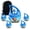 Blue Cat Urns-5, variant on MUKTIVE Cat Glow Combo Sets Memorial Urns for Ashes Adult Female, Funeral Urn for Ashes Adult Man, Decorative (1 Large 10 ", 4 Keepsake 3 ")