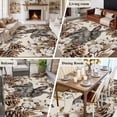 thumbnail image 6 of Rectangle Area Rug 6x9ft,Vintage Rabbits Cotton Washable Carpet Non-Slip Runner Accent Rugs Indoor Floor Mat for Bedroom Living Room Decor,Countryside Pine Fruit on Linen, 6 of 9
