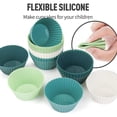 thumbnail image 4 of Moldes de silicona para muffins para hornear, antiadherentes reutilizables, moldes de silicona vibrantes originales para cupcakes Rainbow, 4 of 6