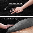 thumbnail image 3 of SARAG Fluffy Bedroom Rug, Small Oval Area Rugs, Black Shag Bedside Carpet for Kids Room Nursery Dorm Cute Fuzzy Indoor Decor for Boy and Girl, 2.6 x 5.3 Feet, 3 of 9