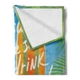 thumbnail image 2 of Saying Soft Flannel Fleece Throw Blanket, Retro Design Tropical Beach with Surfboard Palm Leaves Flip Flops and Sunglasses, Cozy Plush for Indoor and Outdoor Use, 50" x 60", Multicolor, by Ambesonne, 2 of 5