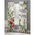 thumbnail image 4 of Strawberry Sheer Curtains for Living Room Bedroom Summer Fruits Spring Floral Botanical Sheer Curtains 84 Inch Long 2 Panels Set Light Filtering Curtain Window Treatments Drapes for Dining Room, 4 of 6