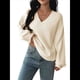 thumbnail image 1 of Suéter de Larga de Otoño para Mujer, Cuello en V, Informal, Ligero, de Punto L, 1 of 9