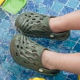 thumbnail image 2 of GPOECD Boys Clogs Kids Sandal Style Summer Garden Indoor Outdoor for Boys with Breathable Holes and Comfort Kids Slippers,Z01_Green,13-14.5 Years, 2 of 9