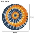 thumbnail image 6 of Orange Blue Tie Dye Mandala Pattern Round Tablecloth 60"x60",Wrinkle Wipeable Table Cloth for Kitchen Dining Room Picnic Patio Party, 6 of 6
