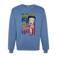 thumbnail image 1 of Wild Bobby, Betty Boop America Land of the Free Home of the Brave Betty Boop Unisex Crewneck Sweatshirt, Vintage Heather Blue, Large, 1 of 5