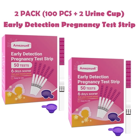 50 *2 Tests for Early Pregnancy HCG Strips Detection for Women, Rapid Results ，2 Pack Total 100 Tests
